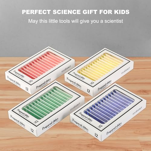 48 Prepared Microscope Slides Set of Animals Insects Plants Flowers, Biological Learning Resource Specimens for Kids Beginner Classroom Basic Science Education - Image 6