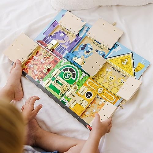 Melissa & Doug Latches Wooden Activity Board - Montessori Busy Board for Preschool Toys, Sensory Toys for Kids, Learning Resources for Ages 3+ - Image 2