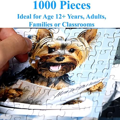 Think2Master Pooping Dogs & Puppies 1000 Pieces Jigsaw Puzzle. Pooping Puppies, Funny Bathroom Decoration, Gag Gift. Teens, Adults, Seniors & Families. Great for13+ Size: 26.8” x 18.9” - Image 4