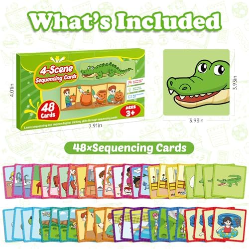 Kasfalci Sequencing Cards,Sequence Board Game for Kids,Speech Therapy Materials Toys for Autism,Story Storytelling,Social Skills,Sentence Building,Preschool Learning Activities,Classroom & Homeschool - Image 5