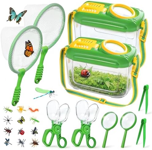 Bug Catcher for Kids, 22 PCS Bug Catching Kit with Bug Collector Toy Bugs by HAIMST