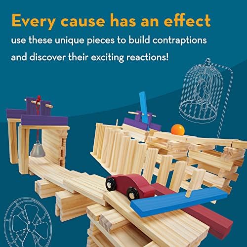 MindWare KEVA Contraptions Reactions Planks Building Toy - 178 KEVA Building Planks (191 Piece Set) - Free-Form Wood Building Set for Kids to Create Their Own Ball Maze – Ages 7 & Up - Image 4