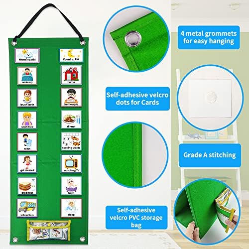 Visual Schedule Chart for Kids with Autism, Daily Kids Routine Chart Behavioral Planner with 70 Durable Cards - Reusable Daily Schedule Board for Toddlers Home, Classroom Learning Tool - Image 5