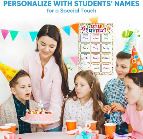FaCraft Reusable Classroom Birthday Chart Poster - 11.2" x 16.5" Laminated - Image 2