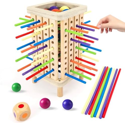 Pichoi Montessori Game Wooden Board Game - Multiplayer Family Travel Game - Math Educational Fine Motor Skills Toy for Boys Girls Ages 3-8, Perfect Holiday & Birthday Gift by Pichoi
