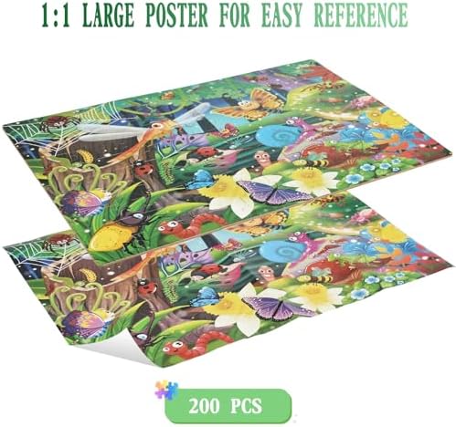 100 Piece Puzzles for Kids Ages 4-6 – Floor Kids Puzzles Ages 6-8 Year Old – Toy for Learning Forest Bugs for 8-10 yo – Jigsaw Toddler Game for Boy and Girl Age5-8 - Image 3