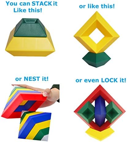 KUTOI Pyramid Stacking Toy Building Blocks 3D Puzzle Brain Teasers for Kids and Adults-Creative Preschool Learning Activities- Toddler Building Toys, Kids Blocks for 3 Year Old Boys & Girls - Image 5