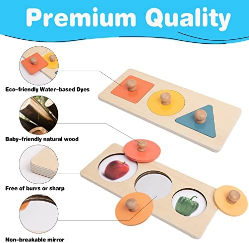 Twefex Montessori Spinning Drum + Montessori Multiple Shapes Knob Wooden Puzzles - Image 2