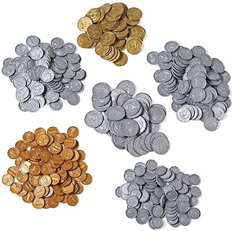 hand2mind Fake Money Coin Kit, Detailed Fake Coins, Prop Money, Toy Money, Play Money for Kids, Realistic Money, Pretend Money for Kids Learning, Play Money Set, Plastic Coins (Set of 500 Coins) - Image 5