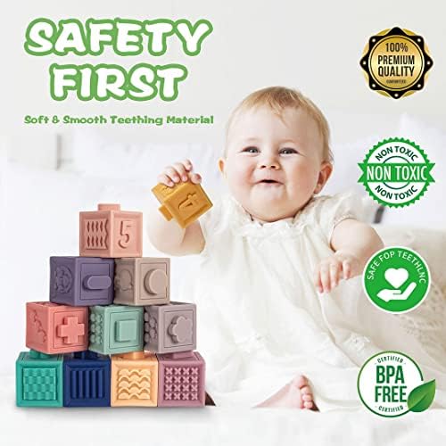 3 in 1 Baby Toys,Montessori Baby Blocks for 0-3-6-12 Months Babies - Image 3