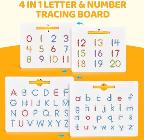 GAMENOTE Magnetic Letter Number Board Double Sided, ABC 123 Tracing Set - Image 2