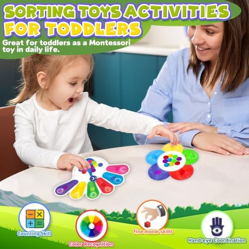 4PC Color Sorting Sensory Toys Fine Motor Skills for Toddler, Preschool Classroom Activities Autism Autistic Quiet Toys for Kids Calm Down Toy Travel Roadtrip Essentials for Kid Boy Girl Gift - Image 4