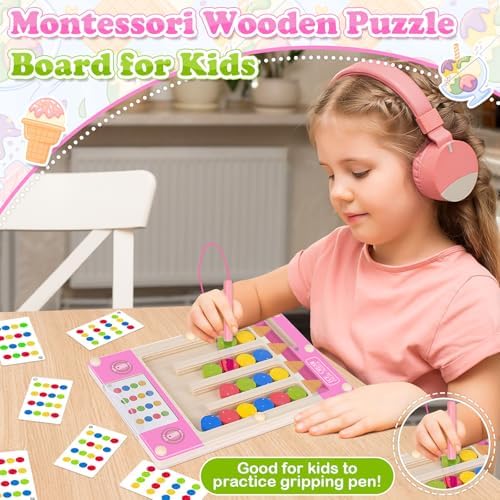 Magnetic Wooden Toys for 3-6 Year Old Girls, Montessori Brain Teasers Game - Image 2
