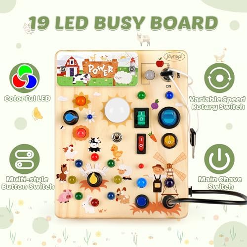 Joyreal Wooden Busy Board for Toddlers - Montessori Toys for 1 2 3 Year Old - Image 2