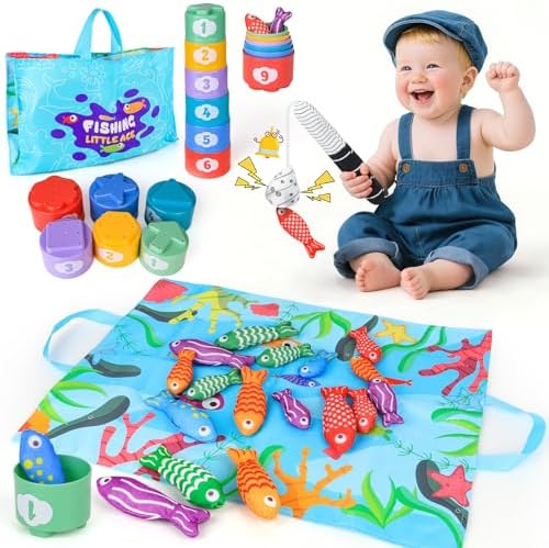 Montessori Baby Fishing Game Toy for Learning Number & Color Sorting by MPQMPQ
