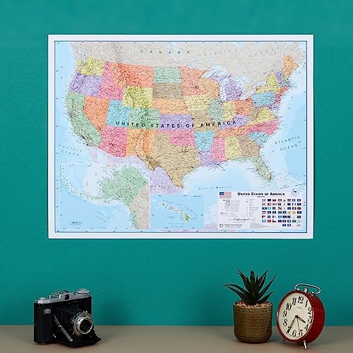 Laminated World Map & US Map Poster Pack - 17 x 22 in - Maps of the World - Image 4