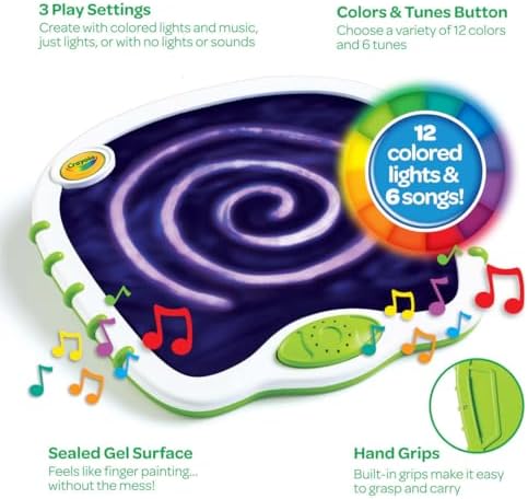 Crayola Toddler Touch Lights, Musical Sensory Toys for Toddlers, Learning Gifts, Light Up Drawing Pad, Mess Free Painting, Travel Activity, 2+ - Image 3