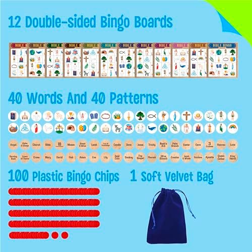 SpriteGru Bible Bingo Game, Multiple Players Bingo Game for Christian, Bible School Kids Christian Sunday Church - Image 2