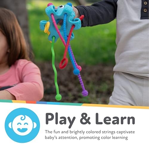 Nuby Silicone Octopus Sensory Toy with Bright Colored Silicone Textured Cords for Tactile Development, 18+ Months - Image 3