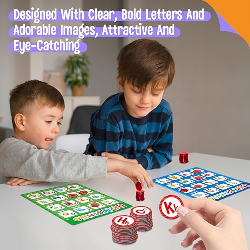 SpriteGru Alphabet & CVC Bingo Game, 12 Bingo Board ABC Letters, CVC Words Phonetic Game, Letters Phonetic Awareness Early Educational Learning Toys - Ages 4 and up, Perfect for Classroom & At Home - Image 4