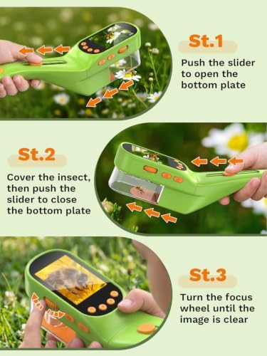 Bug Catcher for Kids with Microscope, Bug Catching Kit-Emerald Green - Image 2