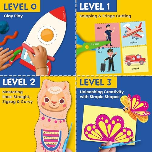 Funcils Kids Scissors Skills with Air Clay, Toddler Scissors Ages 3 4 5 6 7 - Image 4