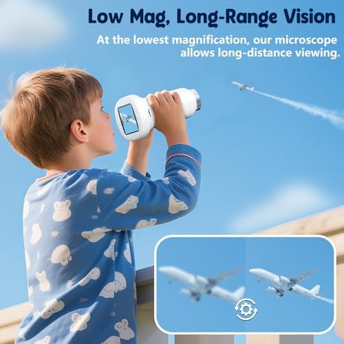Odatay 4K 1000X Digital Microscope for Kids with 32G Card, Long Distance Viewing & 2.4" Screen Portable Handheld Edu Toys for Age 3-12 Exploring Bugs Plants at Home Classroom & Outdoor Travel, White - Image 6