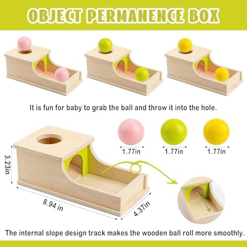 Montessori Toys for 6 Month Old, Object Permanence Box with Three Balls - Image 5