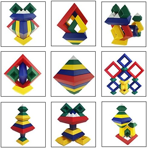 KUTOI Pyramid Stacking Toy Building Blocks 3D Puzzle Brain Teasers for Kids and Adults-Creative Preschool Learning Activities- Toddler Building Toys, Kids Blocks for 3 Year Old Boys & Girls - Image 4