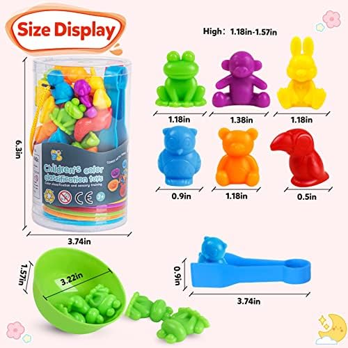 RAEQKS Counting Sorting Toys Matching Stacking Toys with Bowls Preschool Learning Activities for Math Montessori Fine Motor Skills Sensory Animals Toy Sets Gift for Kids Boy Girl Aged 3+ Year - Image 2