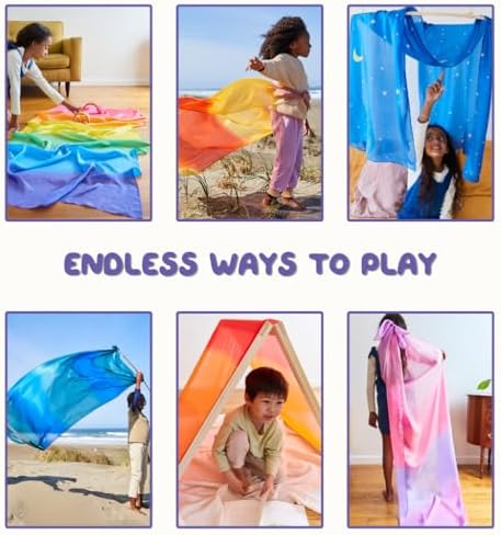 Sarah's Silks Playsilk - 100% Real Silk, Hand Dyed, Bright Colored Play Scarves | Montessori and Waldorf Toys for Dress up, Imaginative, and Pretend Play (35" x 35") - Image 3