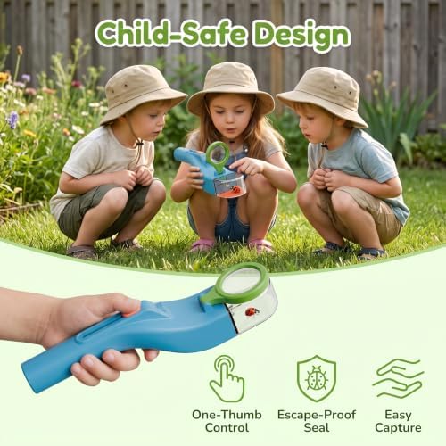 Baideluo Kids Bug Catcher with LED Light & Magnifying Glass (Blue) - Image 2