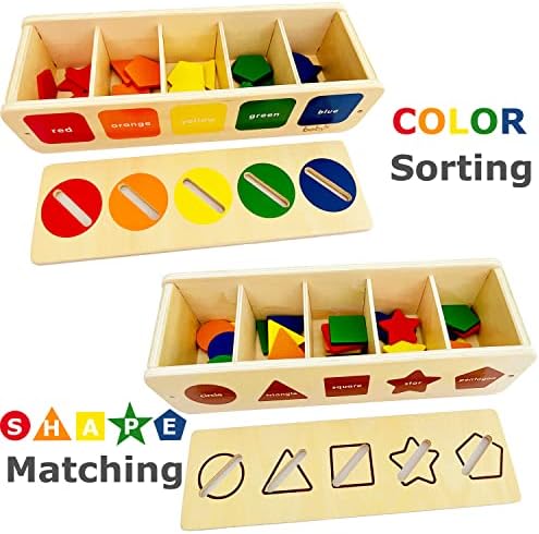 Dailyfunn Montessori Toys Color&Shape Sorting Learning Matching Box for Baby Toddlers 1-3 Year Old - Image 5