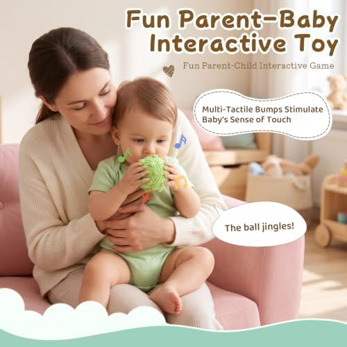Adena Montessori Soft Knit Sensory Ball with Bell, 6-12mo - Image 5
