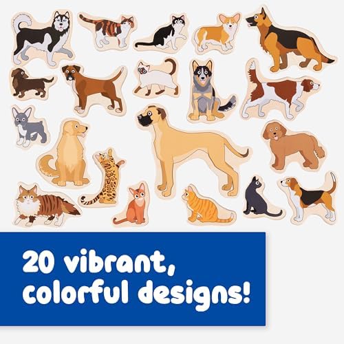 Spark & Wow Wooden Magnets, Cats & Dogs, Set of 20 - Image 3