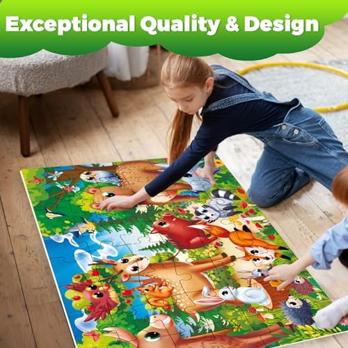 Giant Floor Puzzles for Kids Ages 4-6 - 2x3 Feet Extra-Thick 48 Pieces - Image 4
