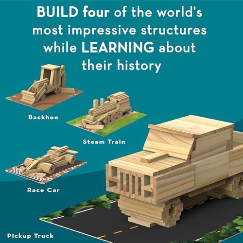 MindWare KEVA Models Vehicles - 154 Wooden Building Planks & Step-by-Step Instructions to Build Iconic Vehicles - Image 7