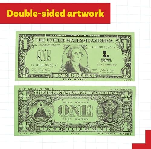 LEARNING ADVANTAGE One Dollar Play Bills, Set of 100, Sized Like Real Cash - Image 6
