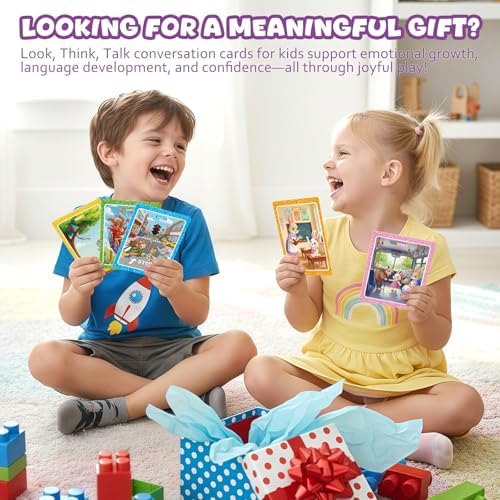 Conversation Cards, Look, Think, Talk. Kids Games for Speech Therapy Materials, Social Emotional Learning Activities, and Critical Thinking Skills Like Social Skills and Emotional Intelligence. - Image 5