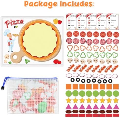 AKAYOK Pizza Felt Board Counting Game – Double-Sided Felt Play Set– Interactive Learning Supplies– Perfect for Math, Color Recognition - Image 3