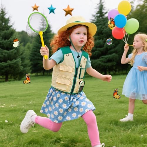 Coloch 24 Pieces Kids Outdoor Explorer Kit & Bug Catcher Kit, Bug Catching Kit with Vest, Hat, Organizing Bag, Butterfly Net, Compass and Bug Collectors - Image 7