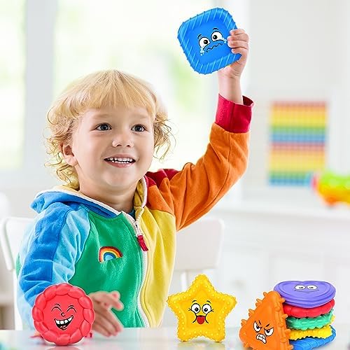 LESONG Sensory Toys Kids Toddlers-Social Emotional Feelings Toys Special Needs, Texture Shapes Learning Toy Preschool Fidget Classroom Must Haves, Calm Down Tools Autistic Children, Stocking Stuffers - Image 6