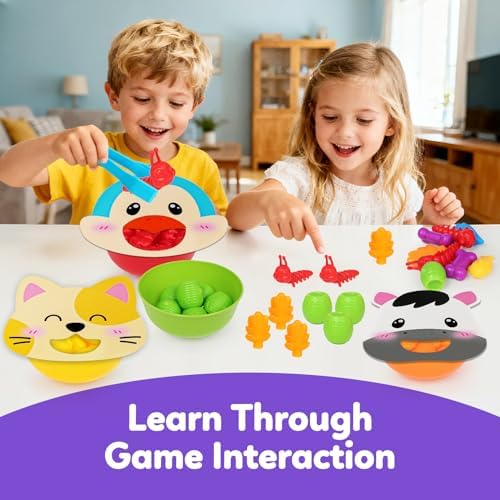 Counting Animals Color Sorting Toys for Kids,Montessori Preschool Learning Animals Matching Feeding Sorting Games Christmas Stocking Stuffers Gifts for Boys Girls Ages 3+ - Image 6