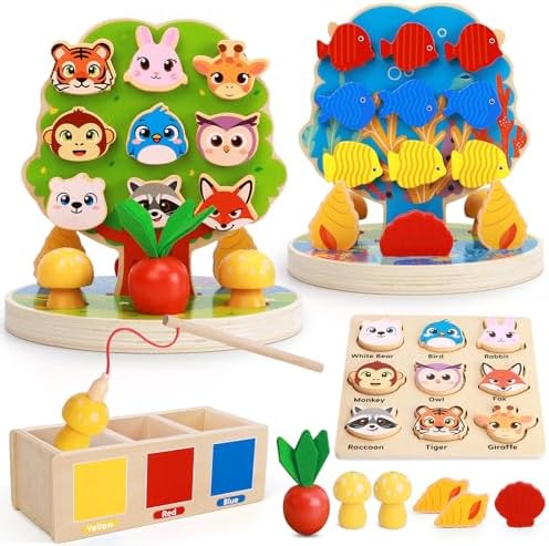 1-6 Year Old Girl Gifts, Wooden Tree Toys Toddler Toys for 2-8 Year Old Boys Preschool Learning Activities Autism Toys Sorting Toy for Toddlers 3-5 Girl Birthday Gift Age 2 3 4 5 by SnapGlowz