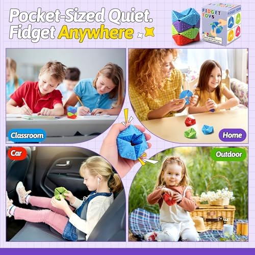 4PCS Sensory Flip Cube Fidget Toys, Quiet Fidget Toy for Kids & Adults - Image 5