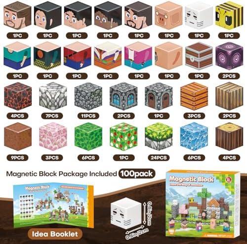 100pcs Magnetic Building Blocks,Magnetic Cubes STEM Sensory Toy for Ages 3+ - Image 2