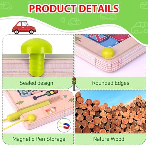 Wooden Magnetic Alphabet Maze Letter Puzzle Montessori Toys for Boys Gift - Image 5
