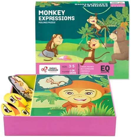 Chalk and Chuckles Monkey Expressions Preschool Feelings Puzzle Ages 3-6 Years Old, Social Emotional Learning, Educational Toy - Image 6