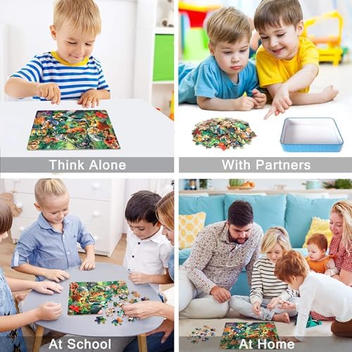 LELEMON Puzzles for Kids Ages 4-6, 60 Piece Puzzles for Kids in Metal Box - Image 4
