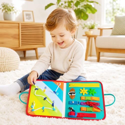 Montessori Busy Board & Busy Book, 10+ Sensory Activities for Toddlers - Image 6